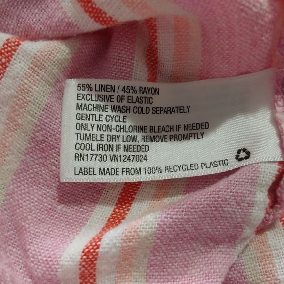 Universal Thread Blend Linen and Rayon Pink and White Striped Dress - Picture 11 of 11